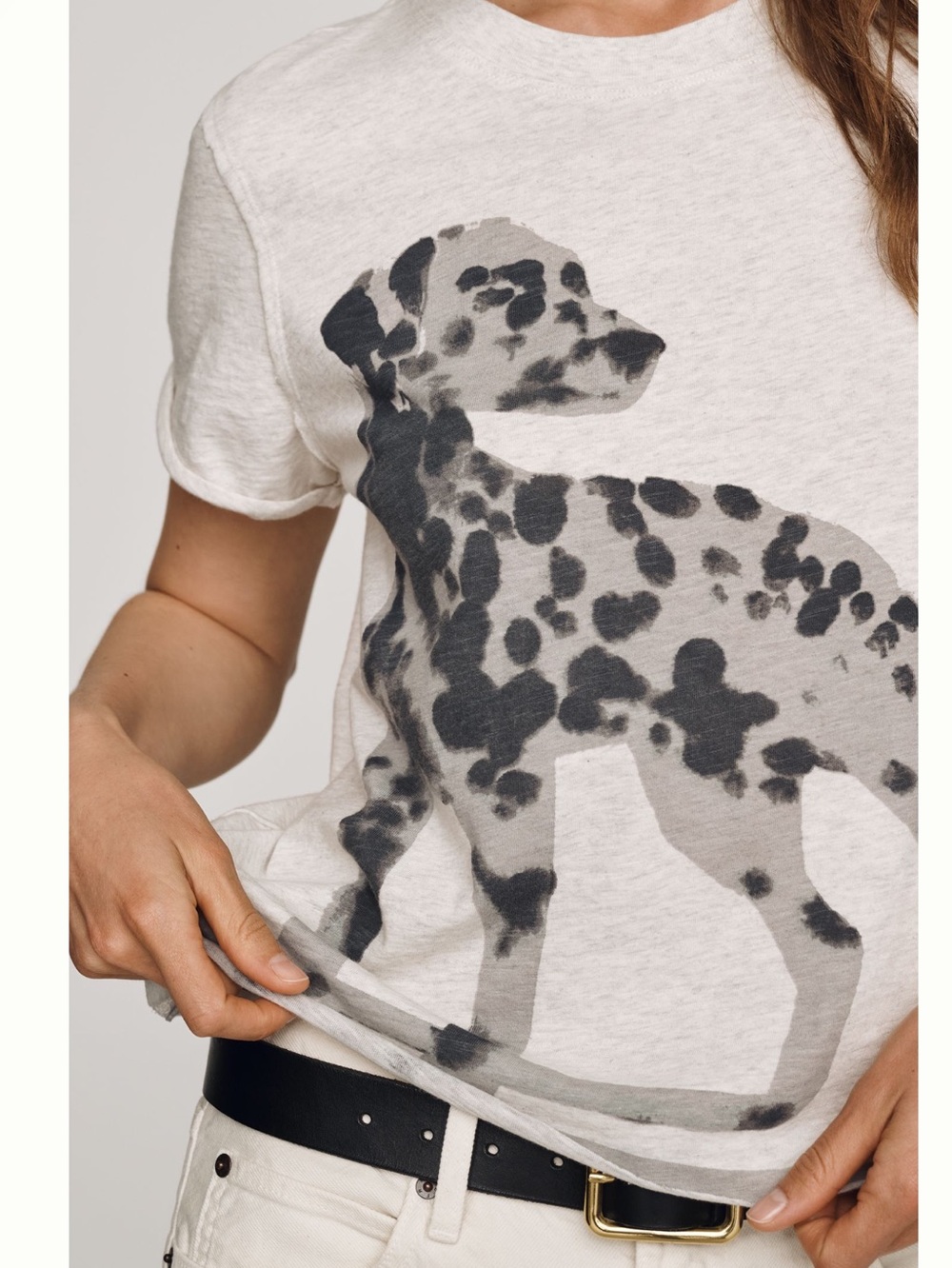 Anthropologie Boxy Dalmatian Tee Caitlin Short Sleeve New Small Joanna Layla Dog